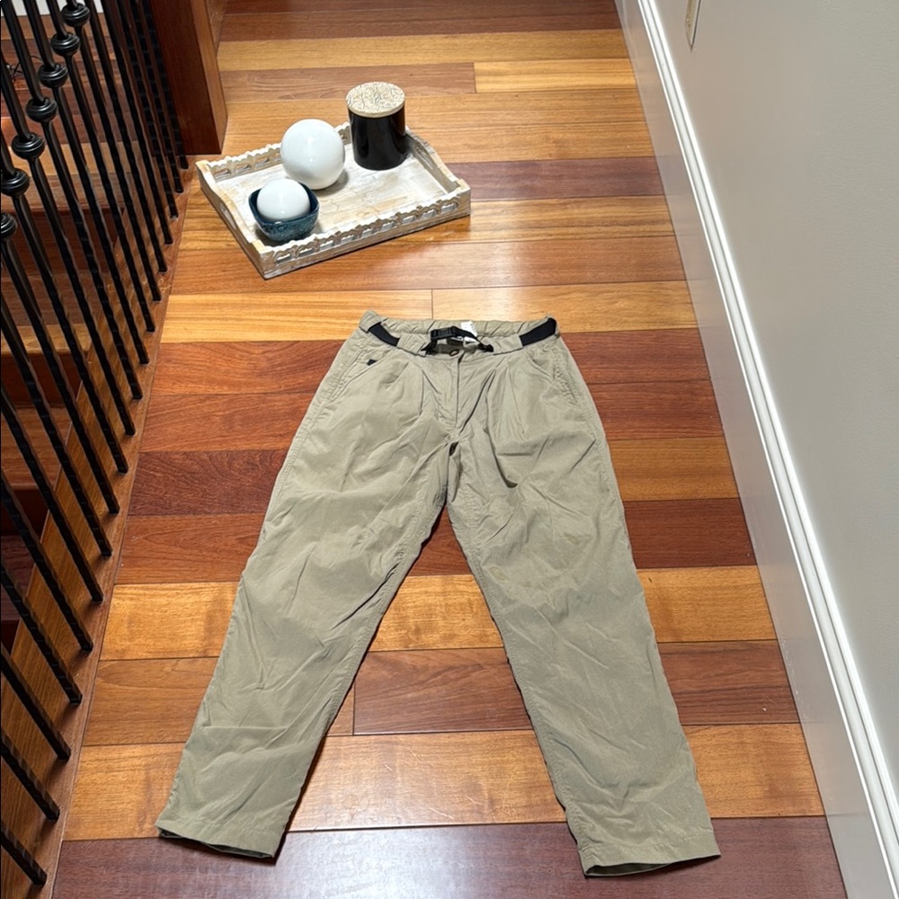 The North Face Green-ish-Tan Pant with Adjustable Waist Outdoor Hiking Baggy